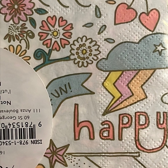 Meri Meri doodle party bundle: gold foil straws & scalloped gold foil napkin-NWT - Picture 9 of 16